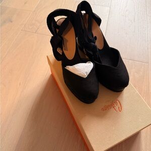 Castaner Black Wedge Sandals